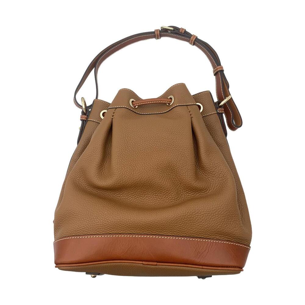 Dooney & Bourke Archives 2012 Pebble Leather Drawstring Bag Caramel - Picture 3 of 3